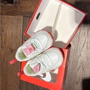 Nike Kids White and Pink Sneakers